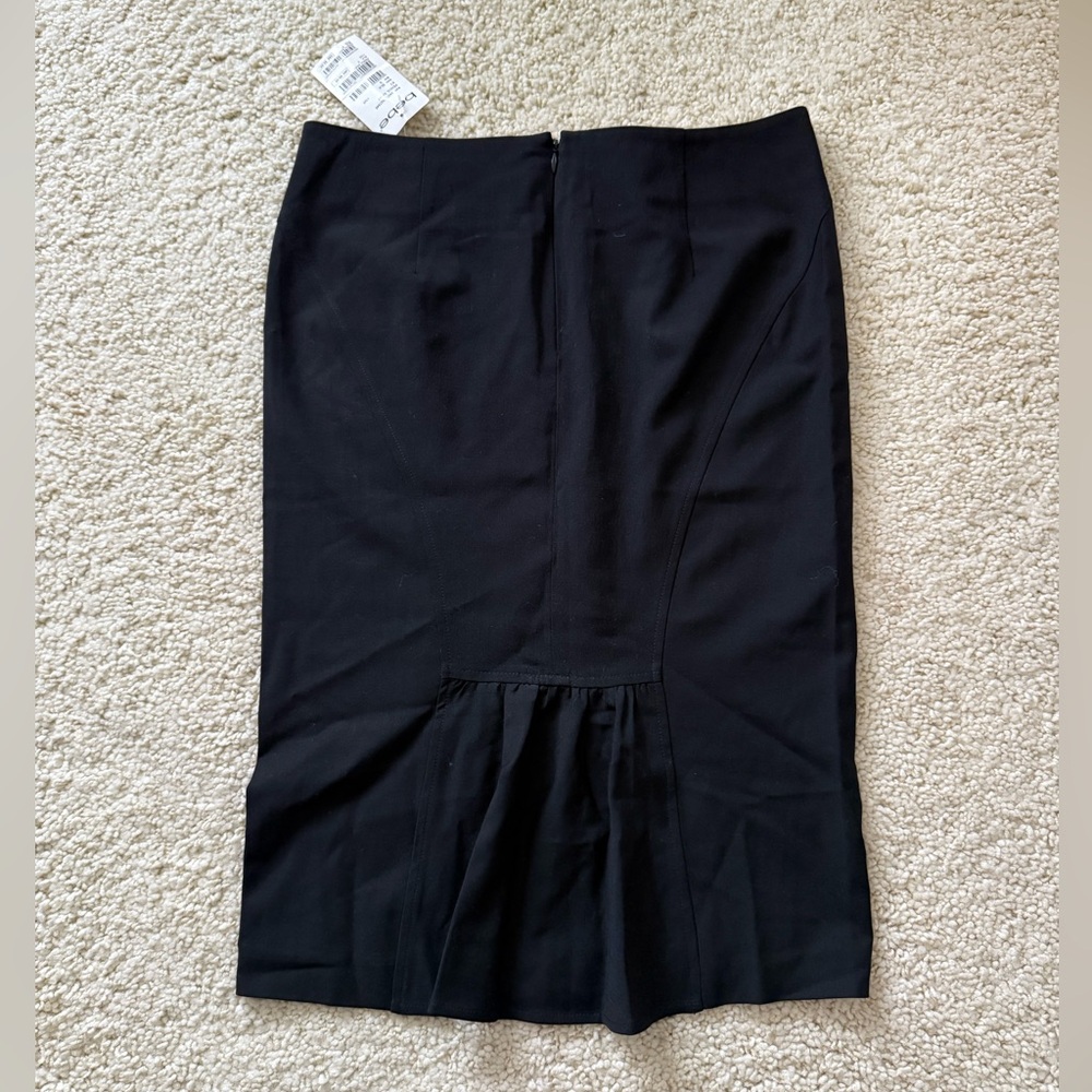 New Bebe pencil skirt wool fishtail y2k pinup black pleat vintage small